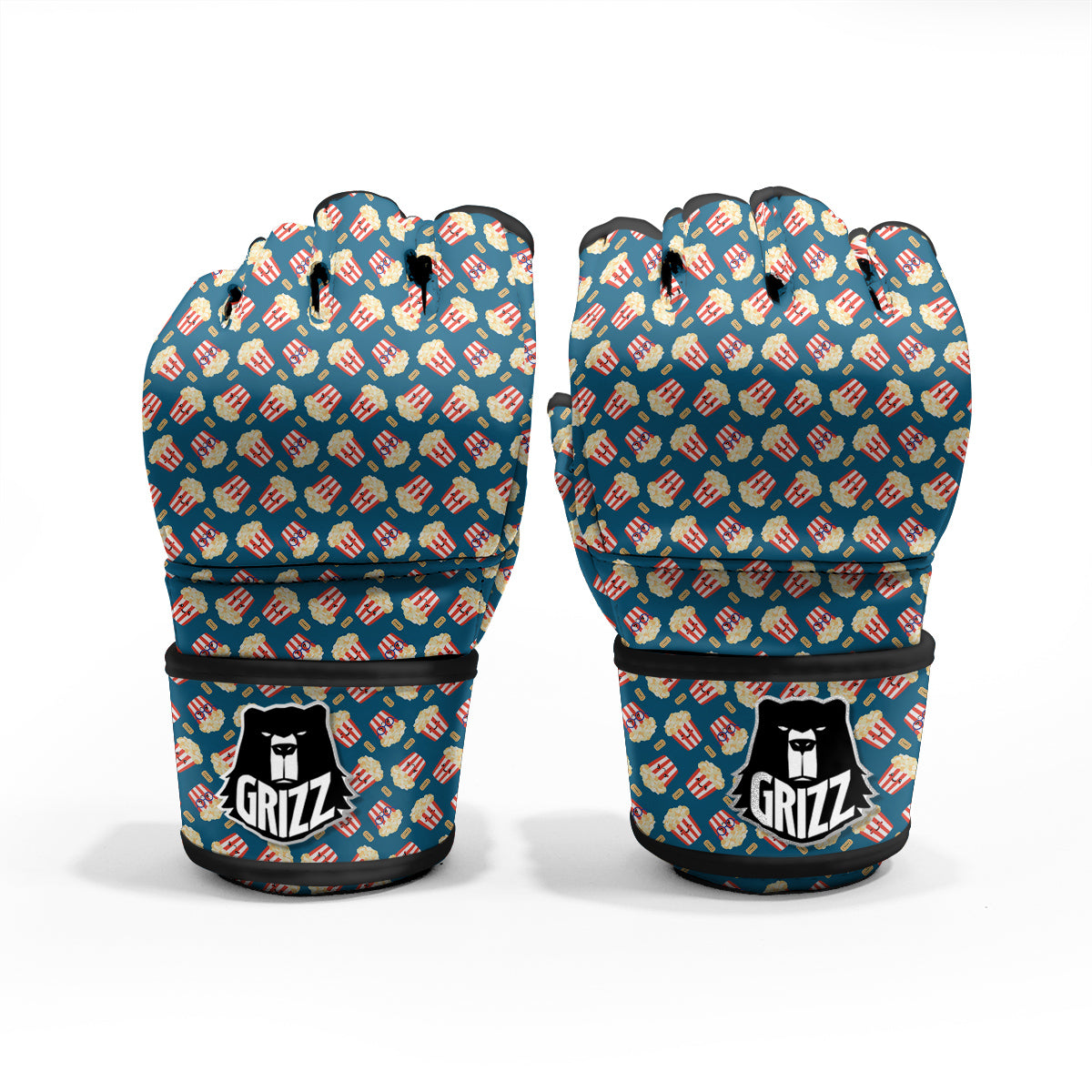 Popcorn Box Cute Print Pattern MMA Gloves-grizzshop