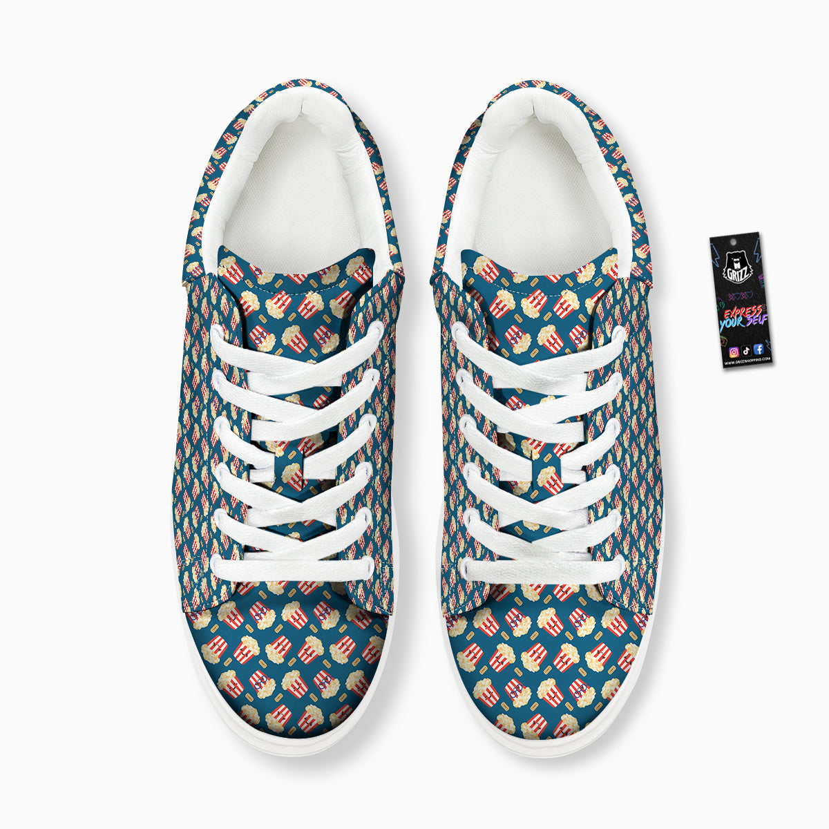 Popcorn Box Cute Print Pattern Platform Shoes-grizzshop