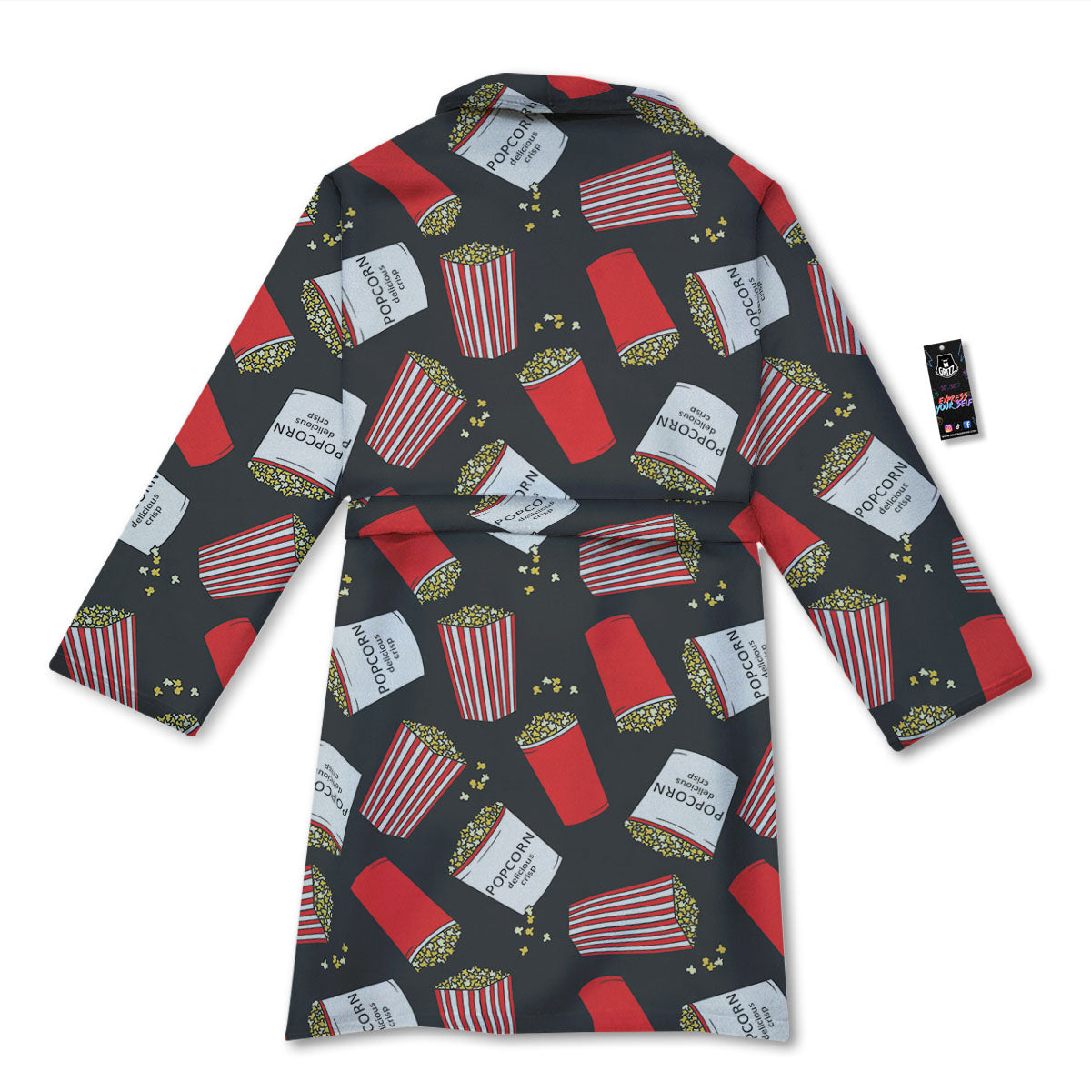 Popcorn Box Print Pattern Bathrobe-grizzshop