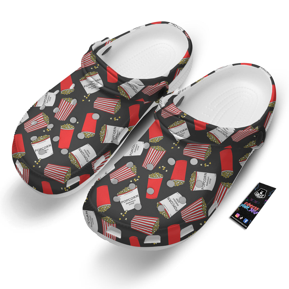 Popcorn Box Print Pattern Clog-grizzshop