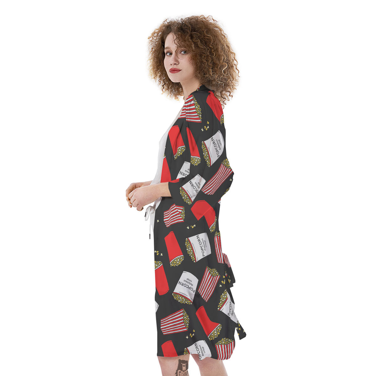 Popcorn Box Print Pattern Kimono-grizzshop