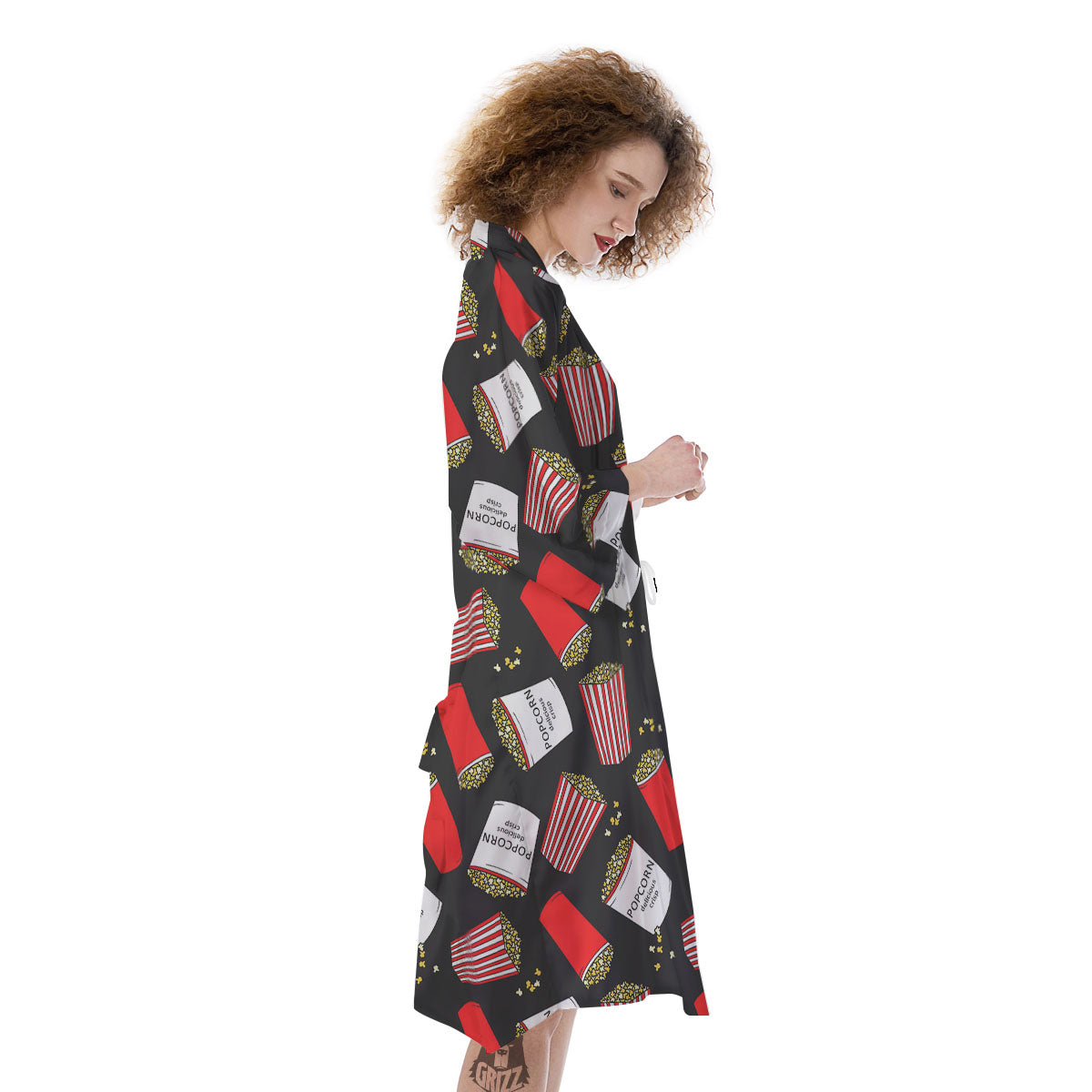 Popcorn Box Print Pattern Kimono-grizzshop