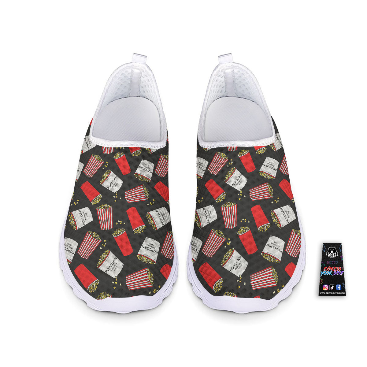 Popcorn Box Print Pattern Nurse Shoes-grizzshop