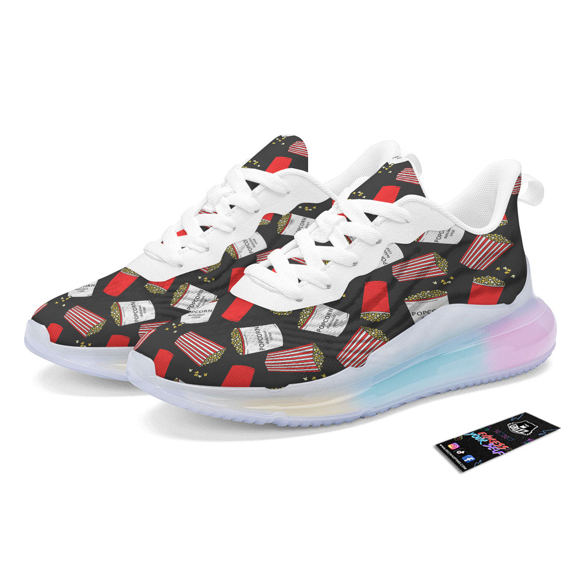 Popcorn Box Print Pattern Running Sneakers-grizzshop