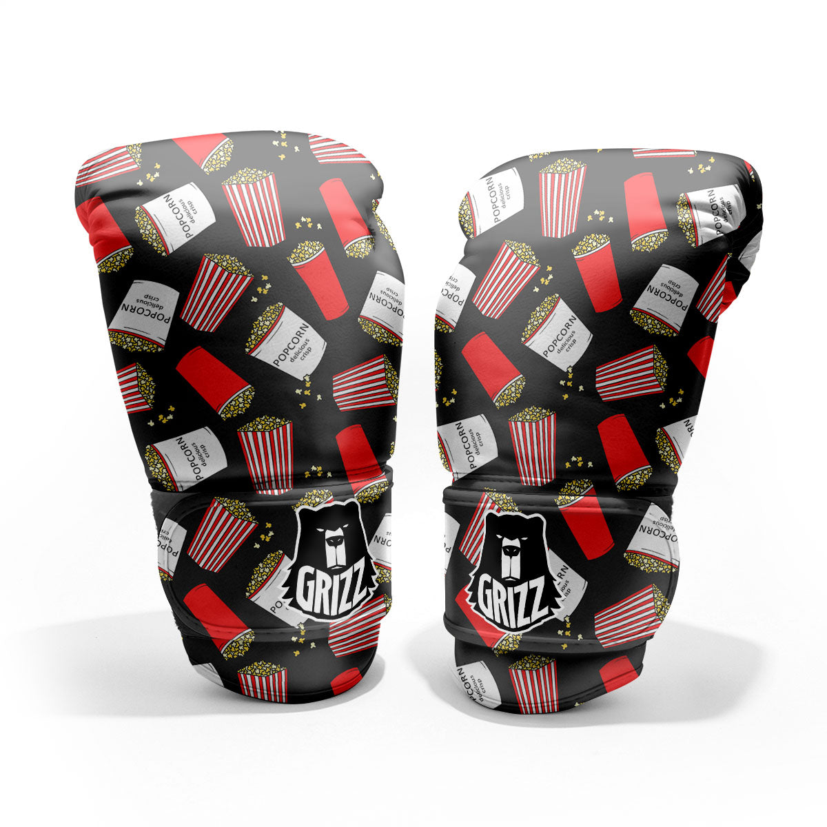 Popcorn Box Print Pattern Sparring Gloves-grizzshop