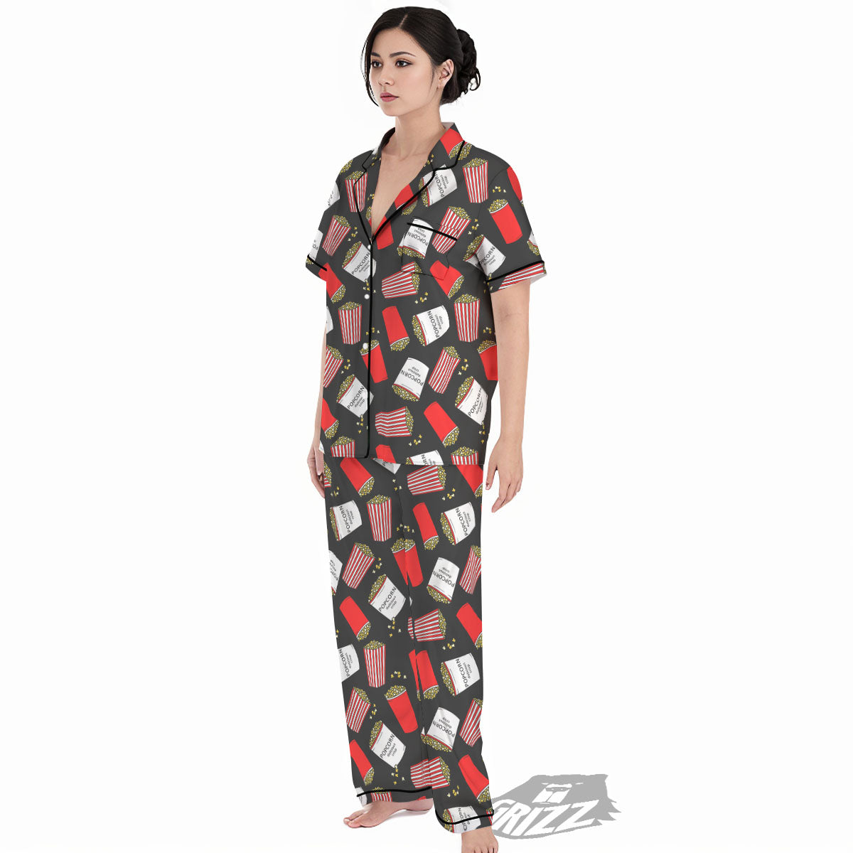 Popcorn Box Print Pattern Women's Pajamas Set-grizzshop