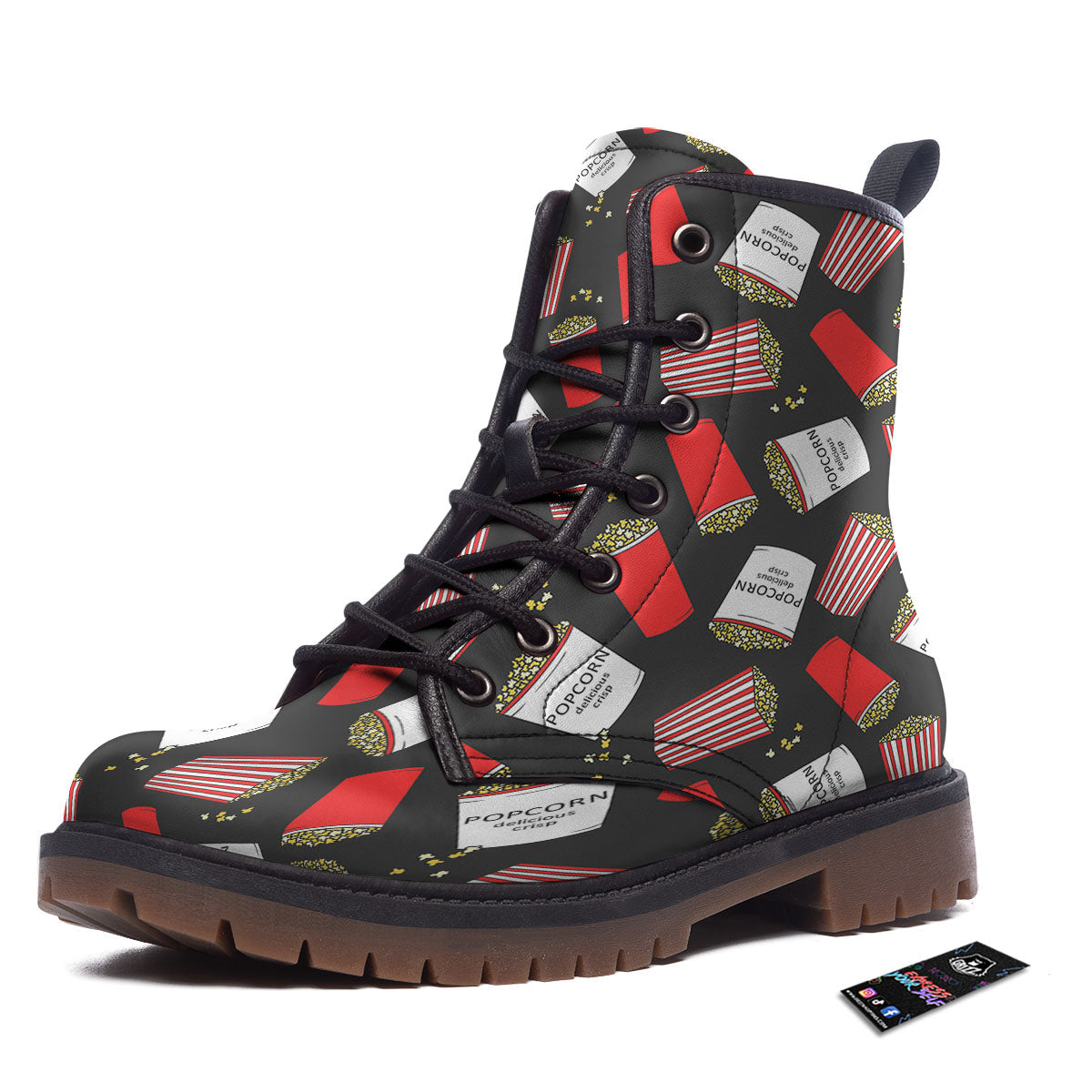 Popcorn Box Print Pattern Work Boots-grizzshop