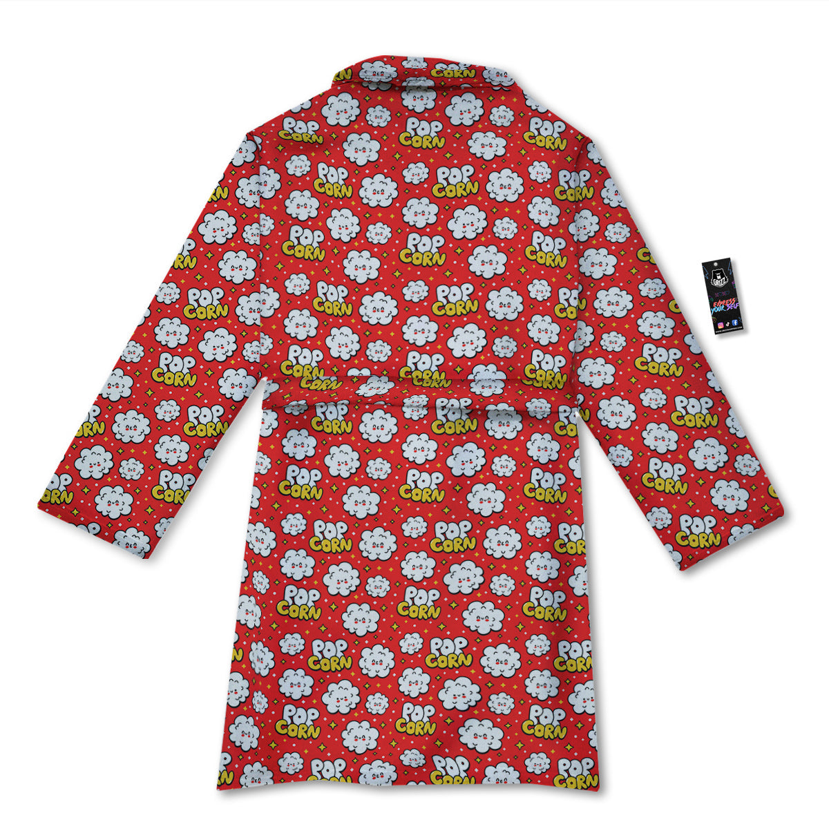Popcorn Cute Print Pattern Bathrobe-grizzshop