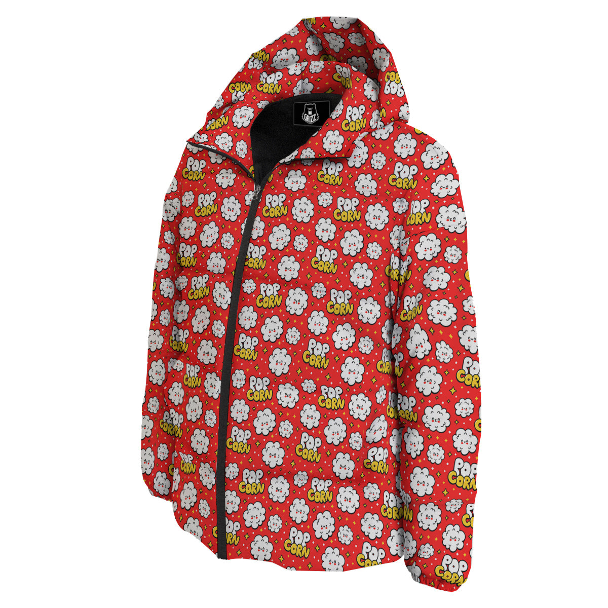 Popcorn Cute Print Pattern Down Jacket-grizzshop