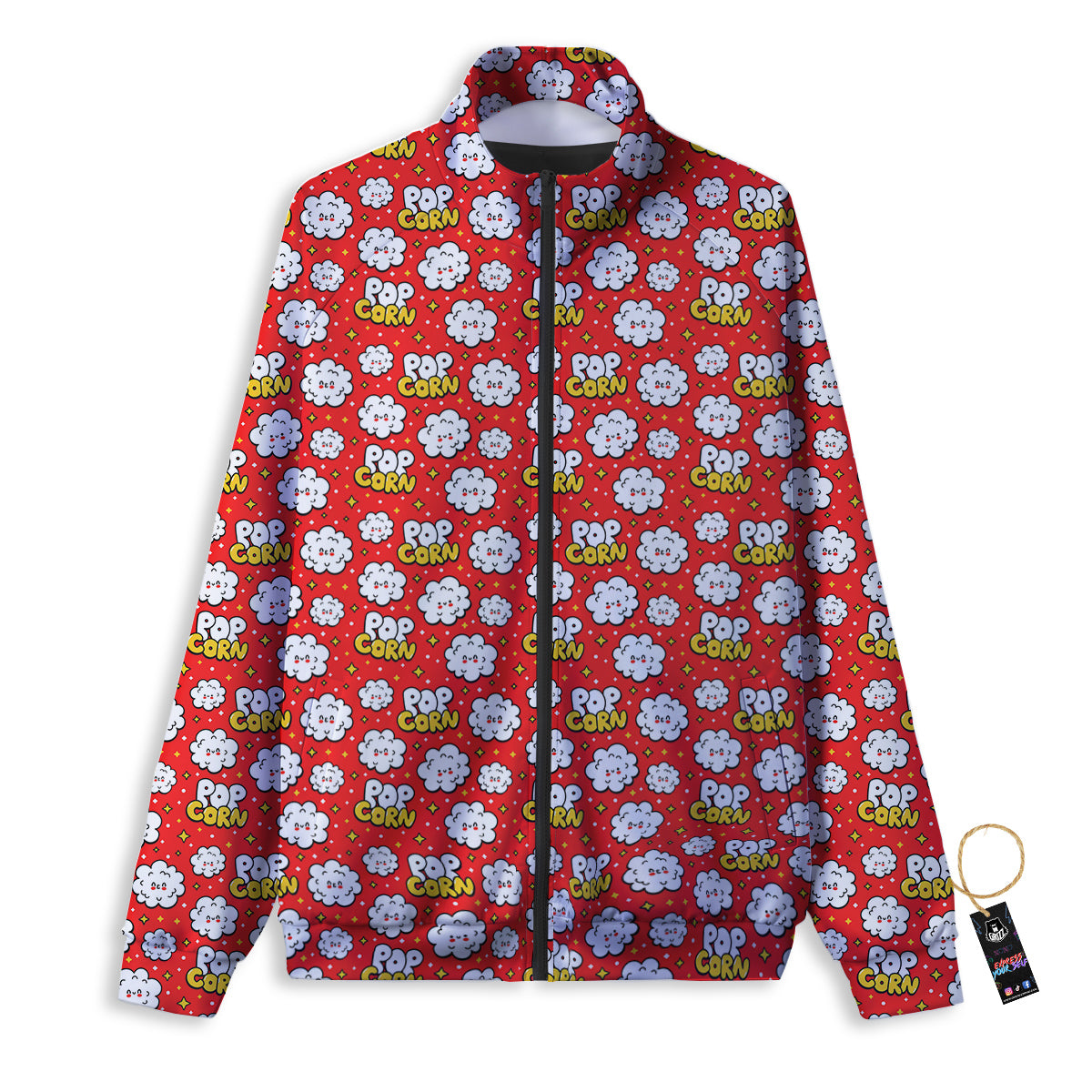 Popcorn Cute Print Pattern Track Jacket-grizzshop