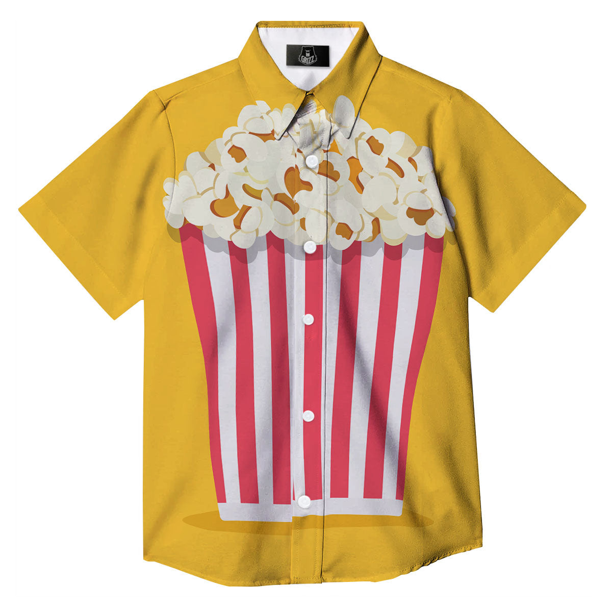 Popcorn Print Button Up Shirt-grizzshop