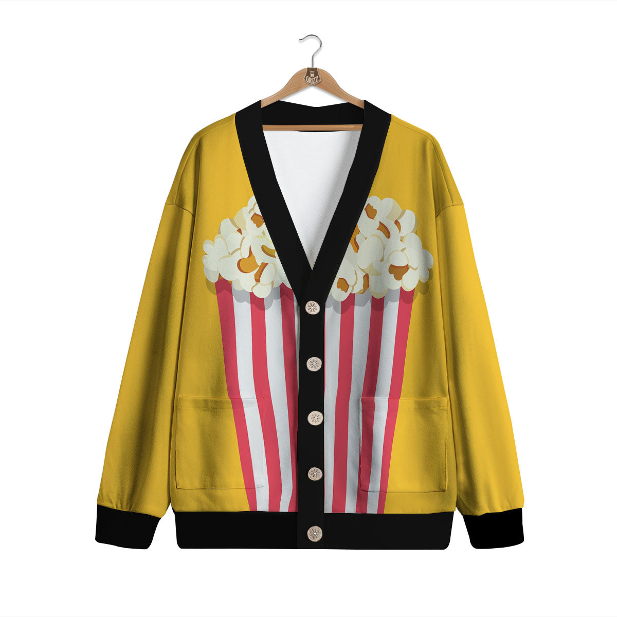 Popcorn Print Cardigan-grizzshop