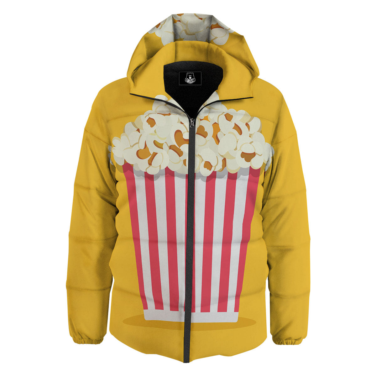 Popcorn Print Down Jacket-grizzshop