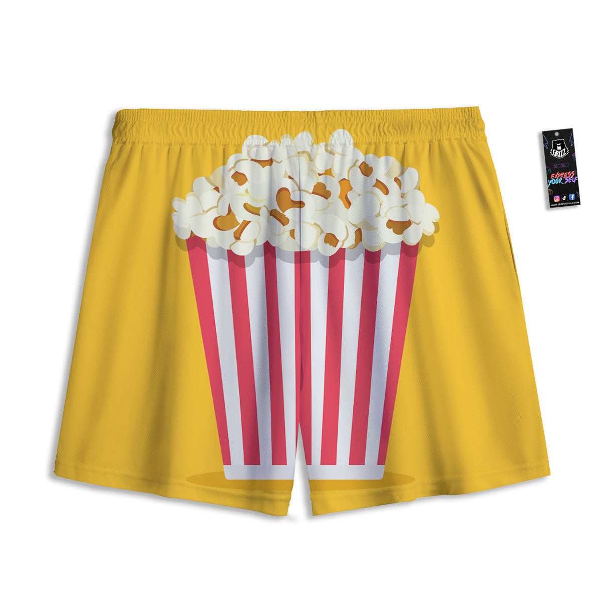 Popcorn Print Mesh Shorts-grizzshop