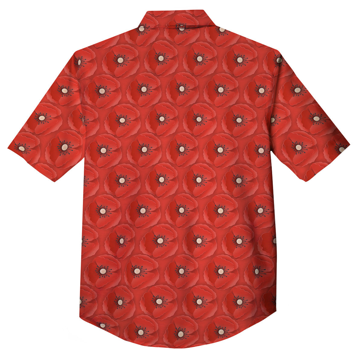 Poppy Armistice Day Print Pattern Button Up Shirt-grizzshop