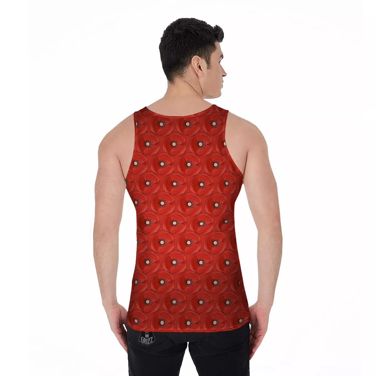 Poppy Armistice Day Print Pattern Men's Tank Top-grizzshop