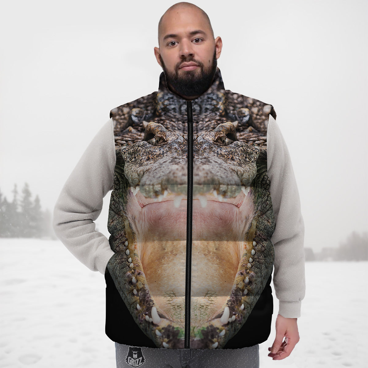 Poppy Floral Red Pattern Print Down Vest