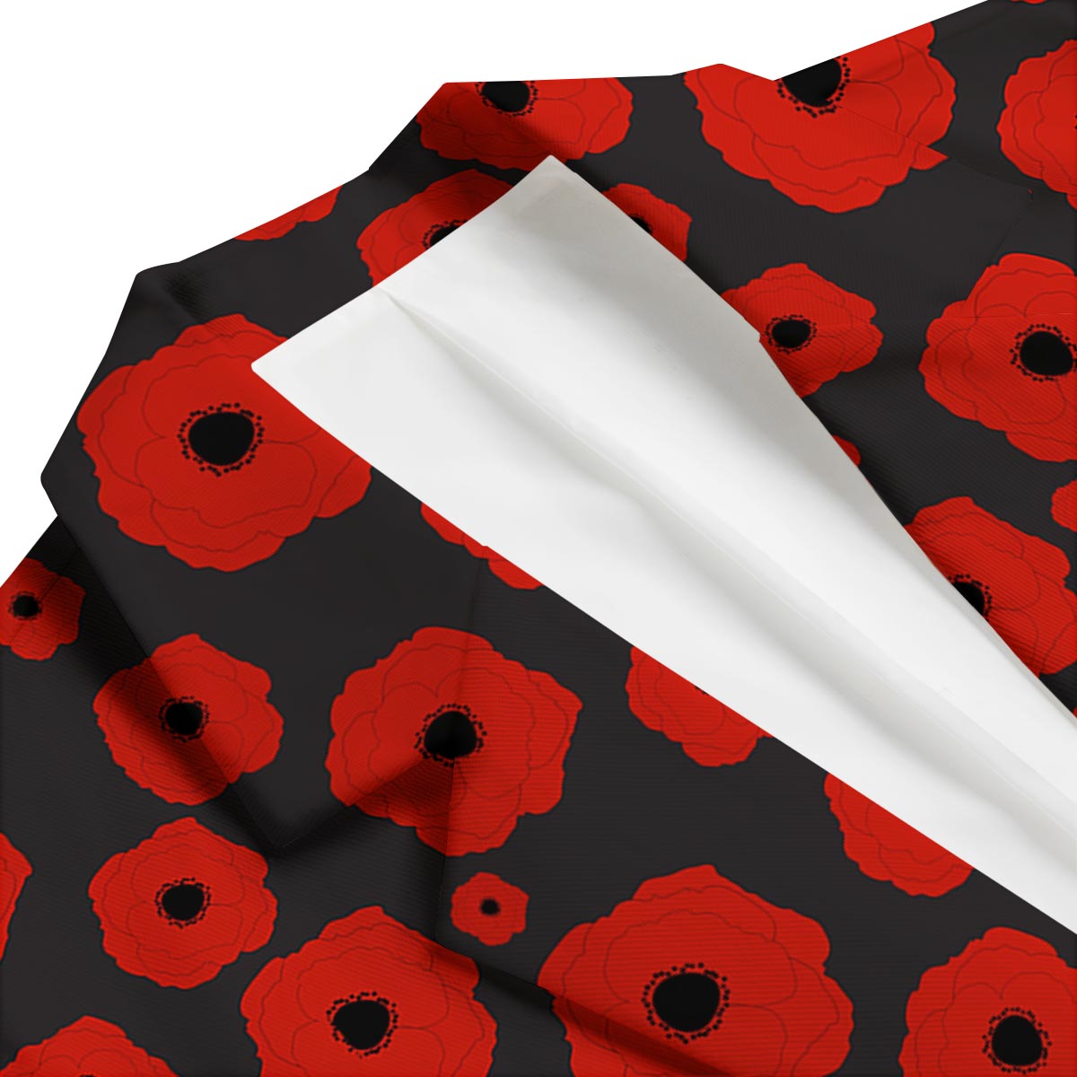 Poppy Red Print Pattern Men's Blazer-grizzshop