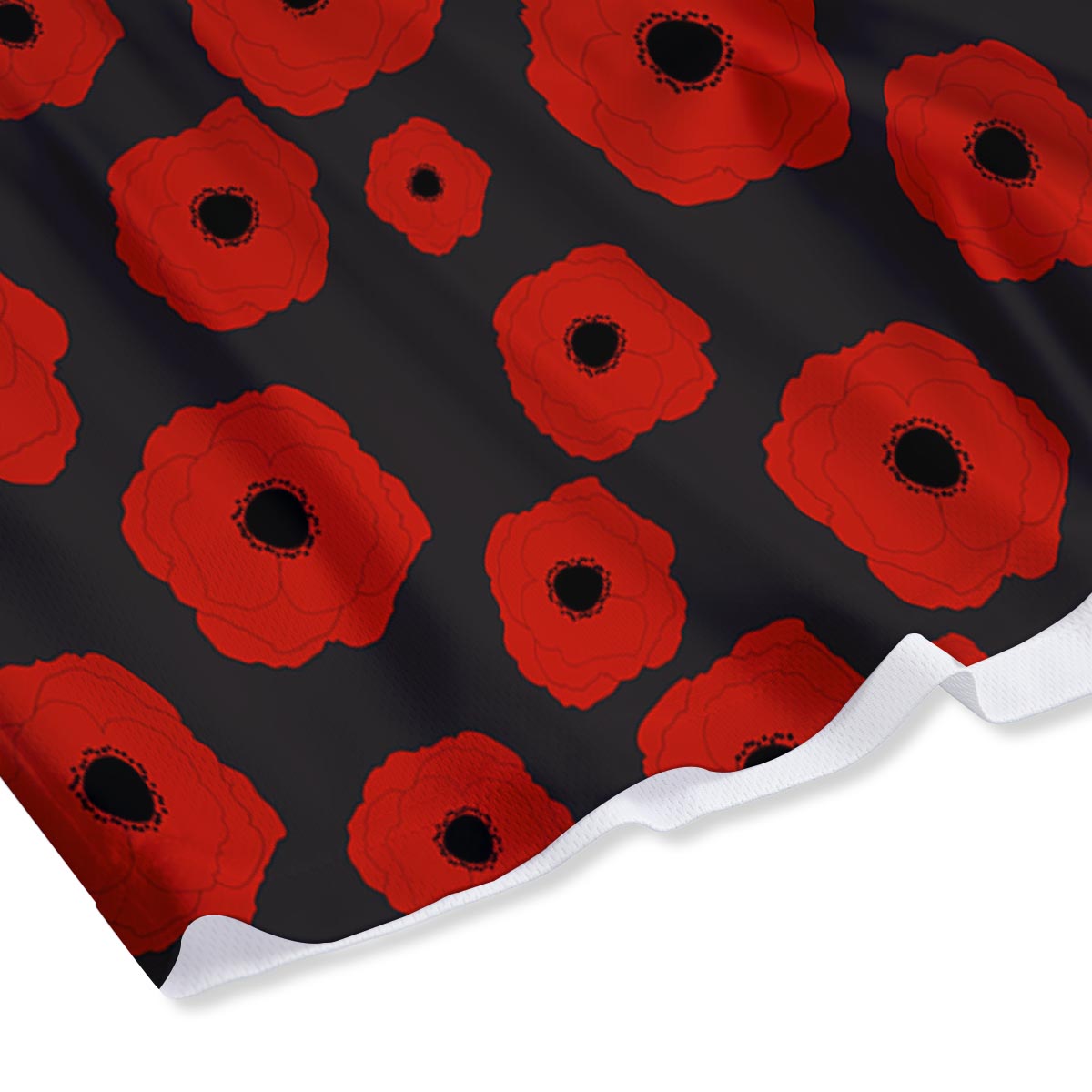 Poppy Red Print Pattern Mesh Shorts