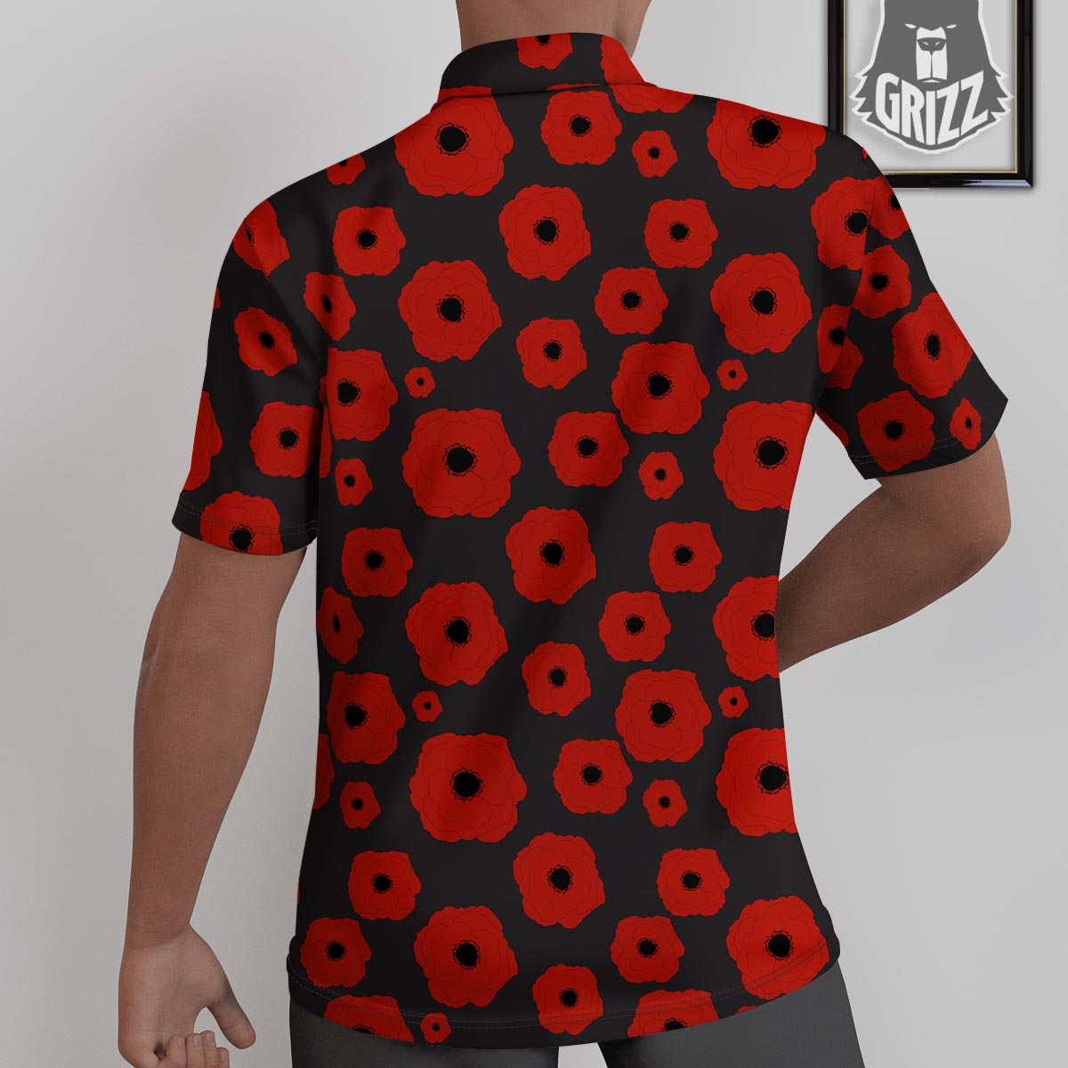 Poppy Red Print Pattern Untucked Shirts-grizzshop