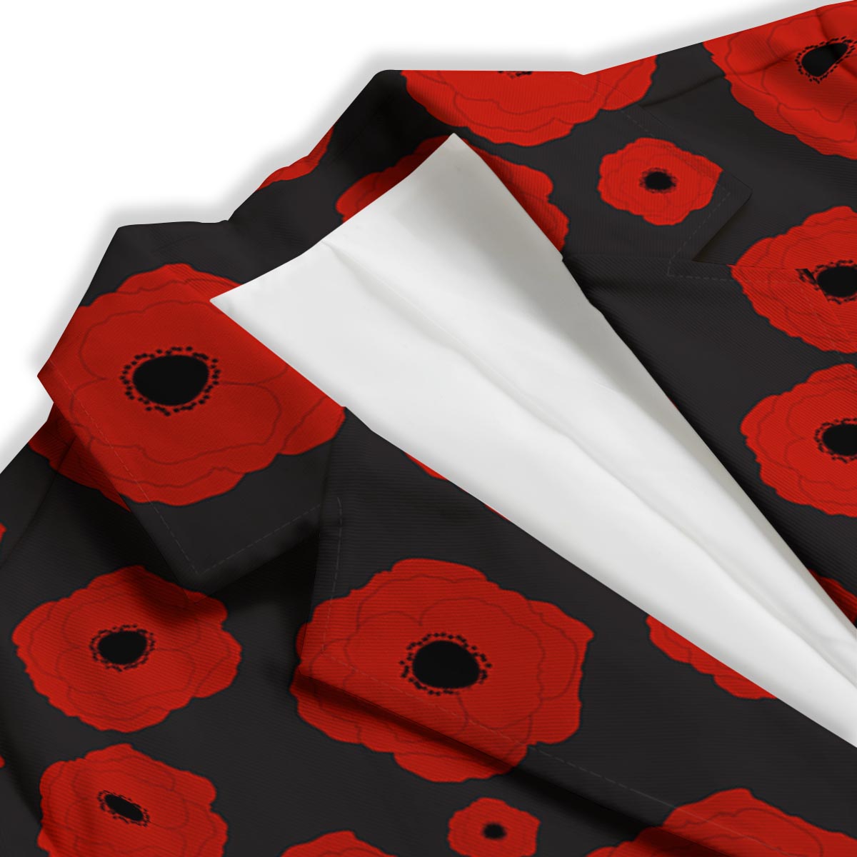 Poppy Red Print Pattern Women's Blazer-grizzshop