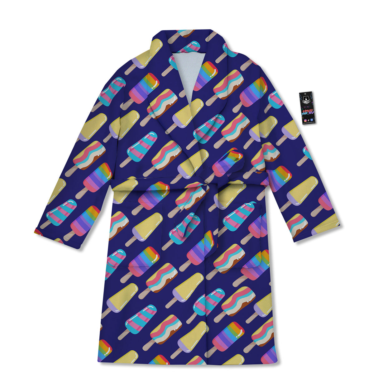 Popsicle Ice Cream Print Pattern Bathrobe-grizzshop