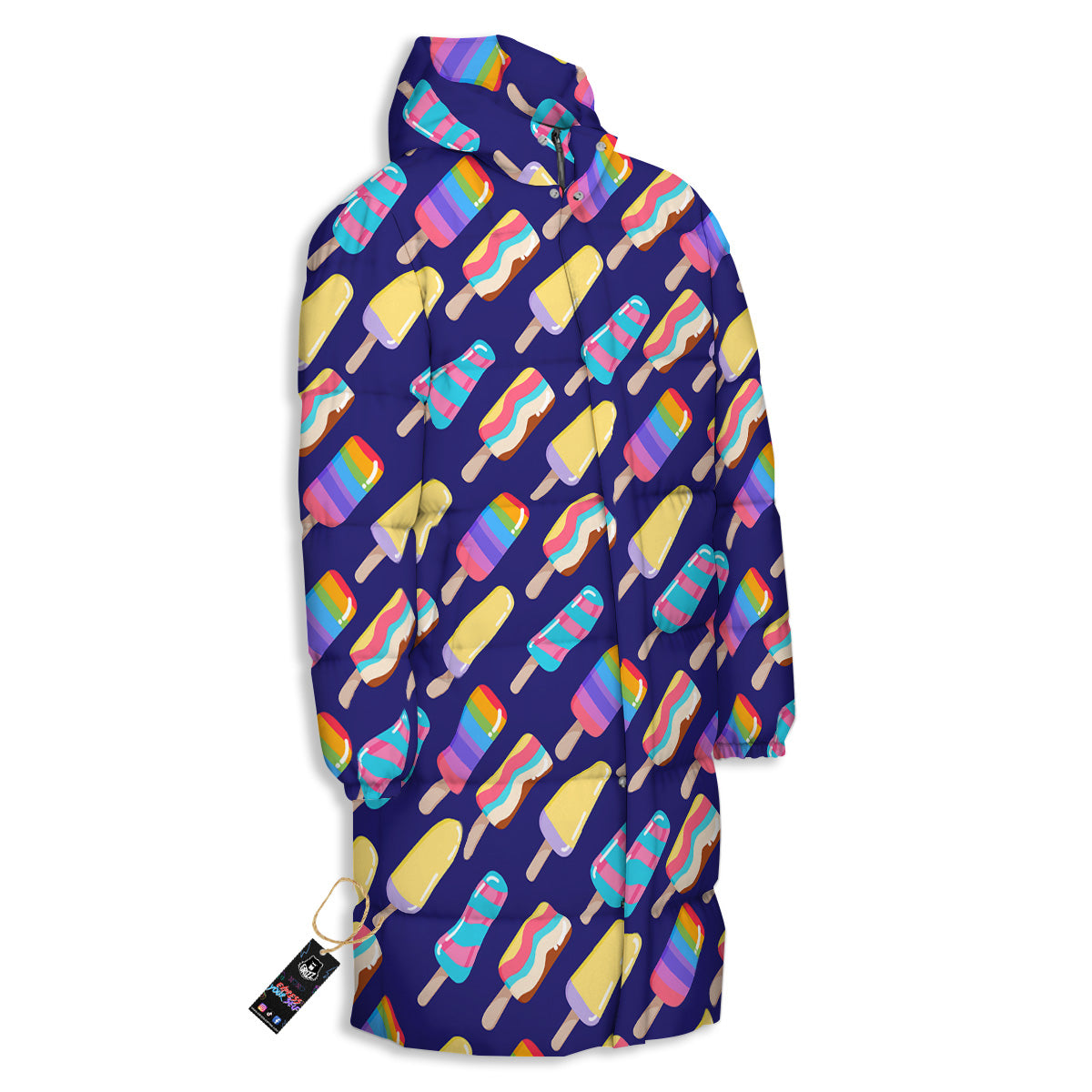 Popsicle Ice Cream Print Pattern Long Down Jacket-grizzshop