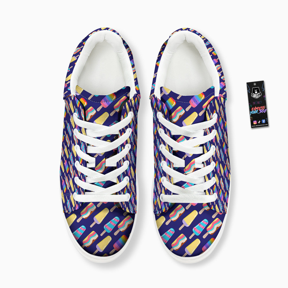 Popsicle Ice Cream Print Pattern Platform Shoes-grizzshop