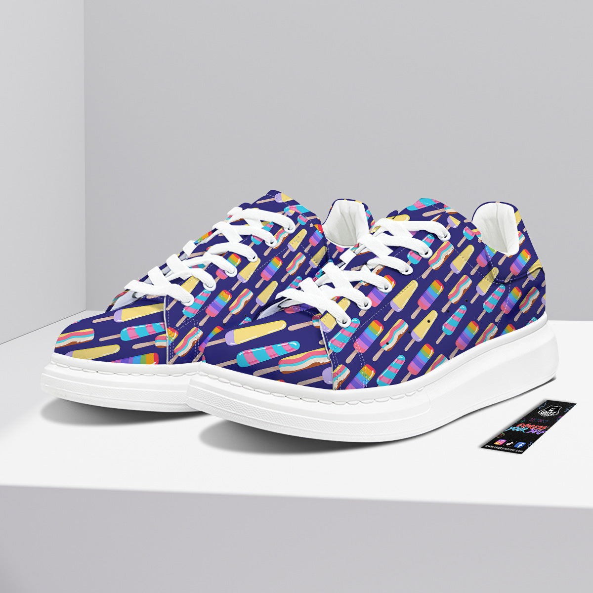 Popsicle Ice Cream Print Pattern Platform Shoes-grizzshop