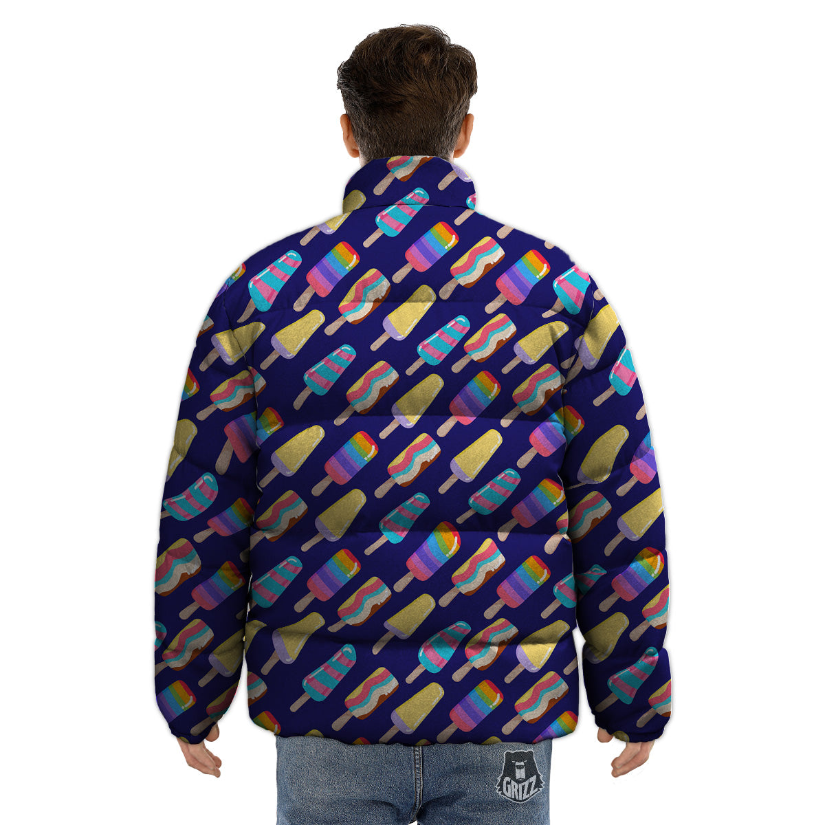 Popsicle Ice Cream Print Pattern Puffer Jacket-grizzshop