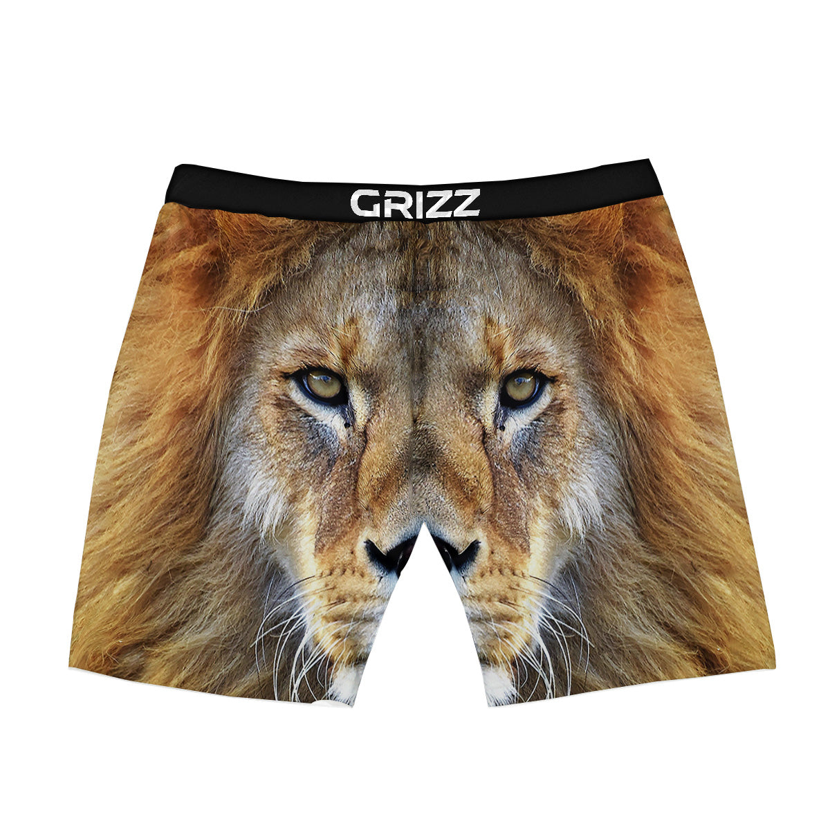 Portrait African Lion Print Boxer Briefs-grizzshop