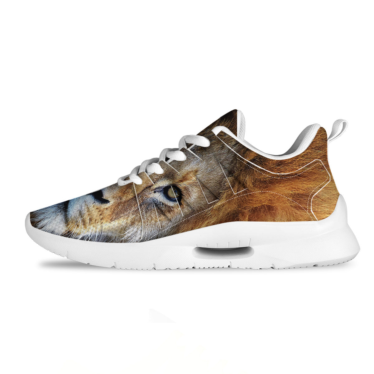 Portrait African Lion Print Tennis Shoes-grizzshop