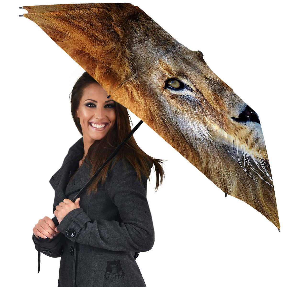 Portrait African Lion Print Umbrella-grizzshop