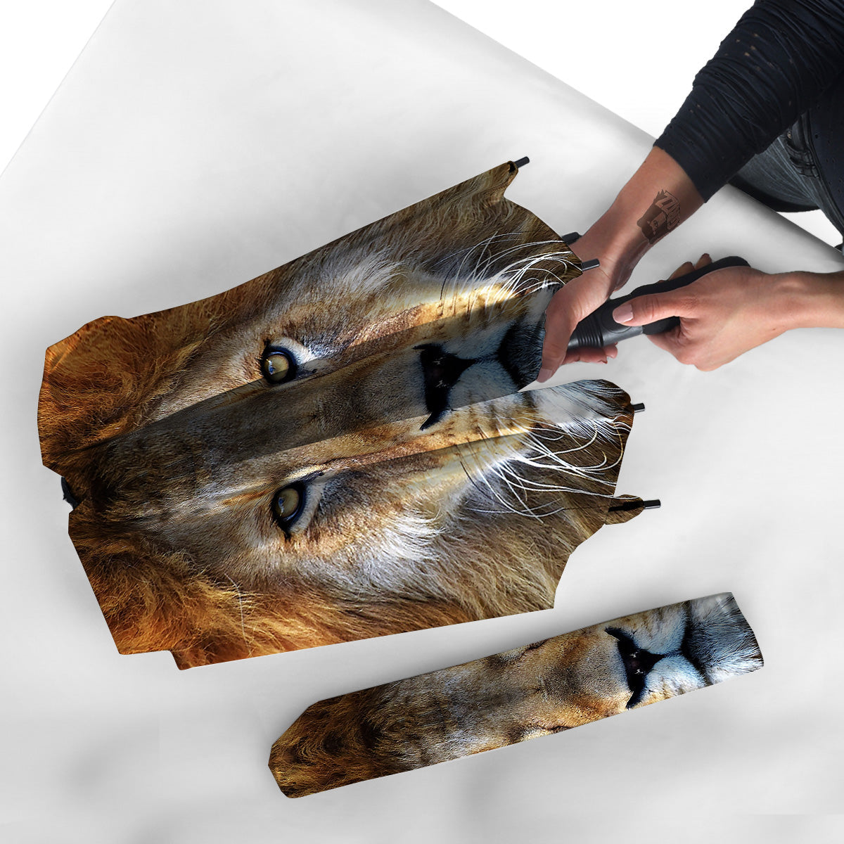 Portrait African Lion Print Umbrella-grizzshop