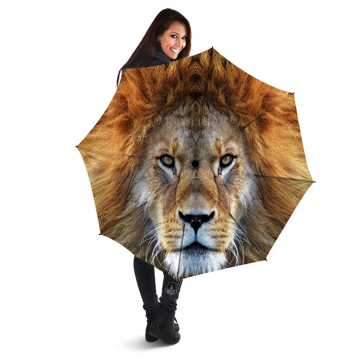 Portrait African Lion Print Umbrella-grizzshop