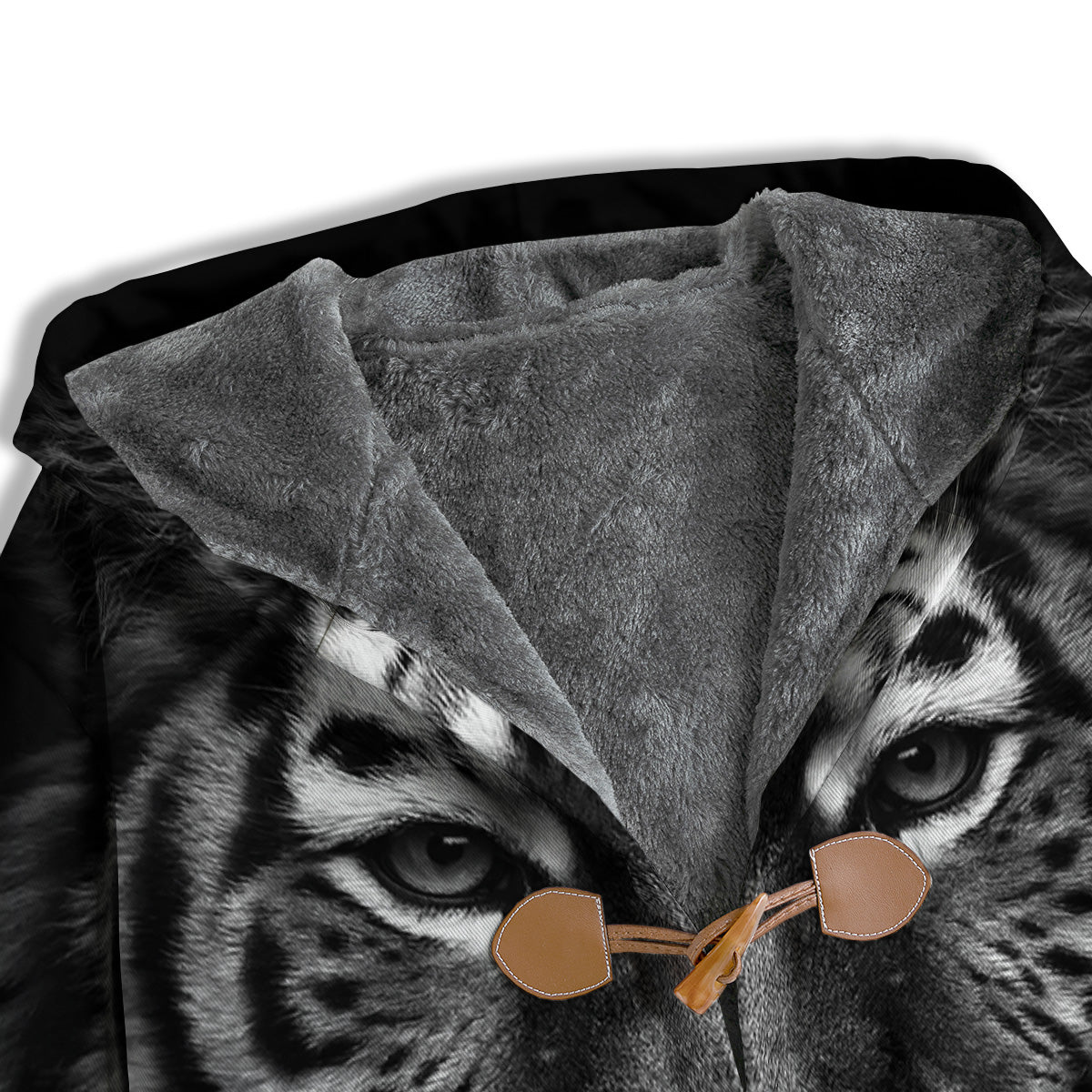 Portrait Black Tiger Print Men's Windbreaker Jacket-grizzshop