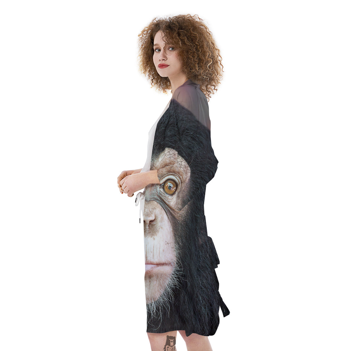 Portrait Chimpanzee Print Kimono-grizzshop