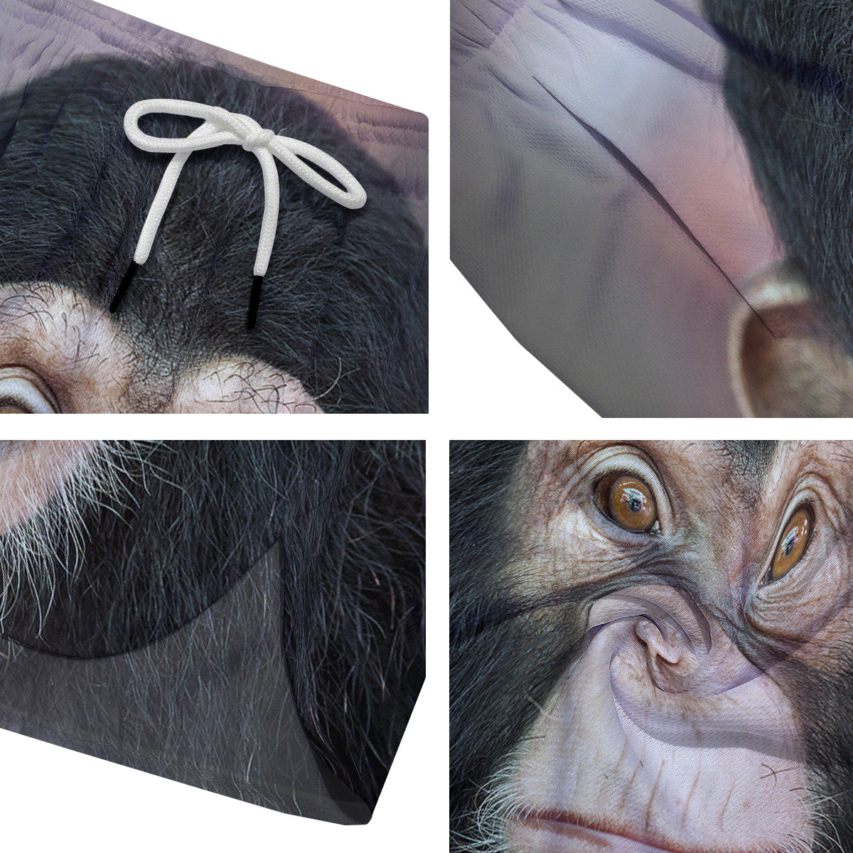 Portrait Chimpanzee Print Men's Running Shorts-grizzshop