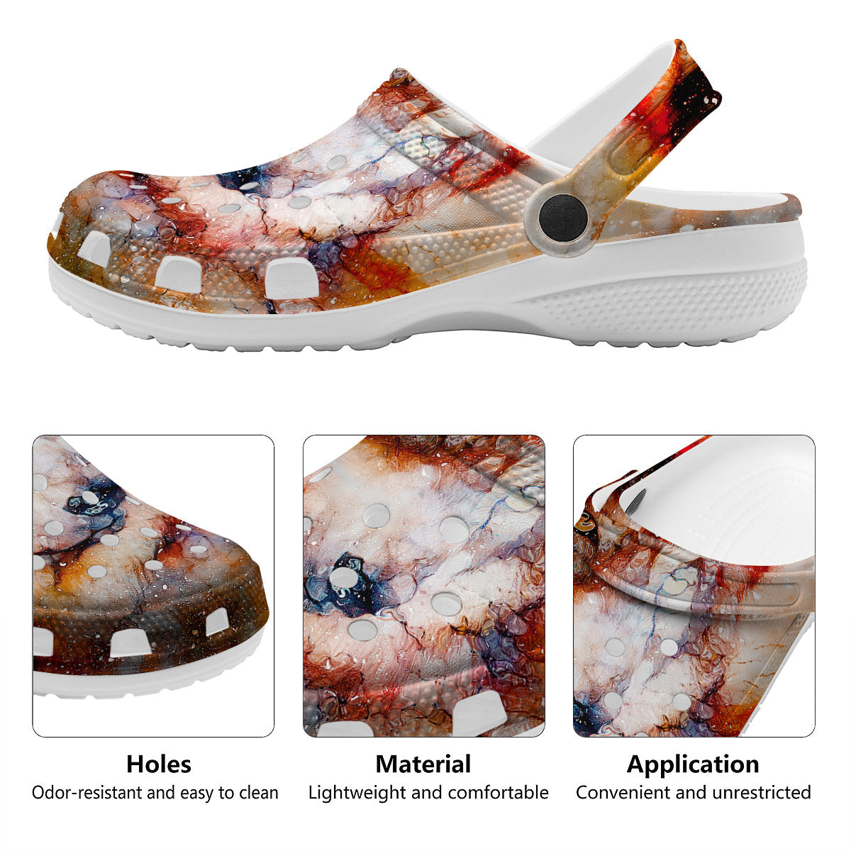 Portrait Cosmic Wolf Print Clog-grizzshop