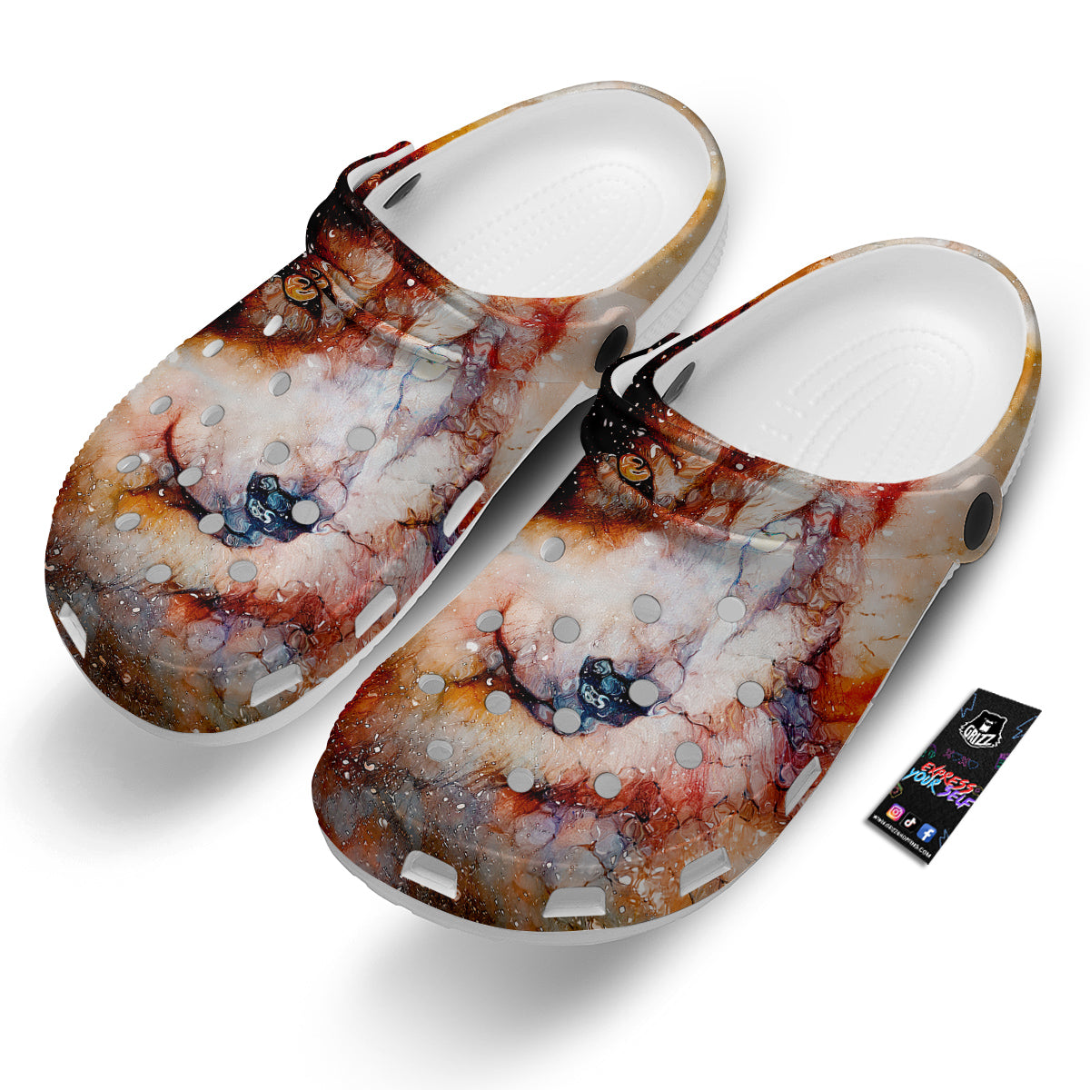 Portrait Cosmic Wolf Print Clog-grizzshop