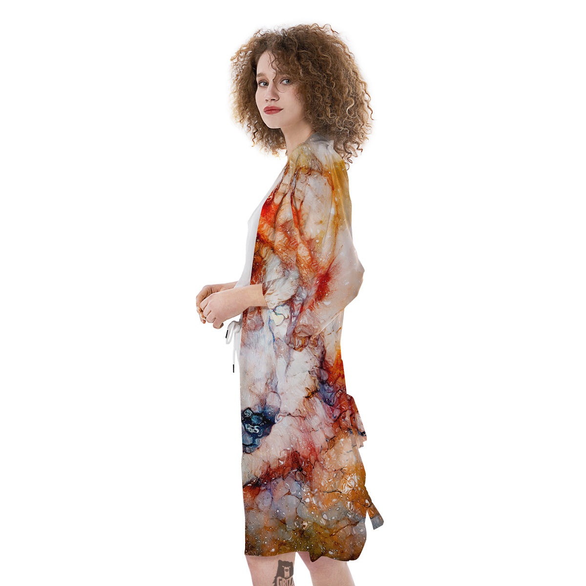 Portrait Cosmic Wolf Print Kimono-grizzshop