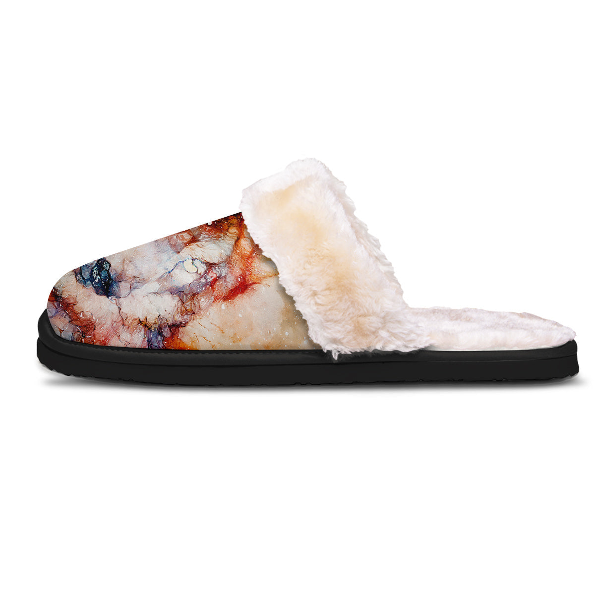 Portrait Cosmic Wolf Print Slippers-grizzshop