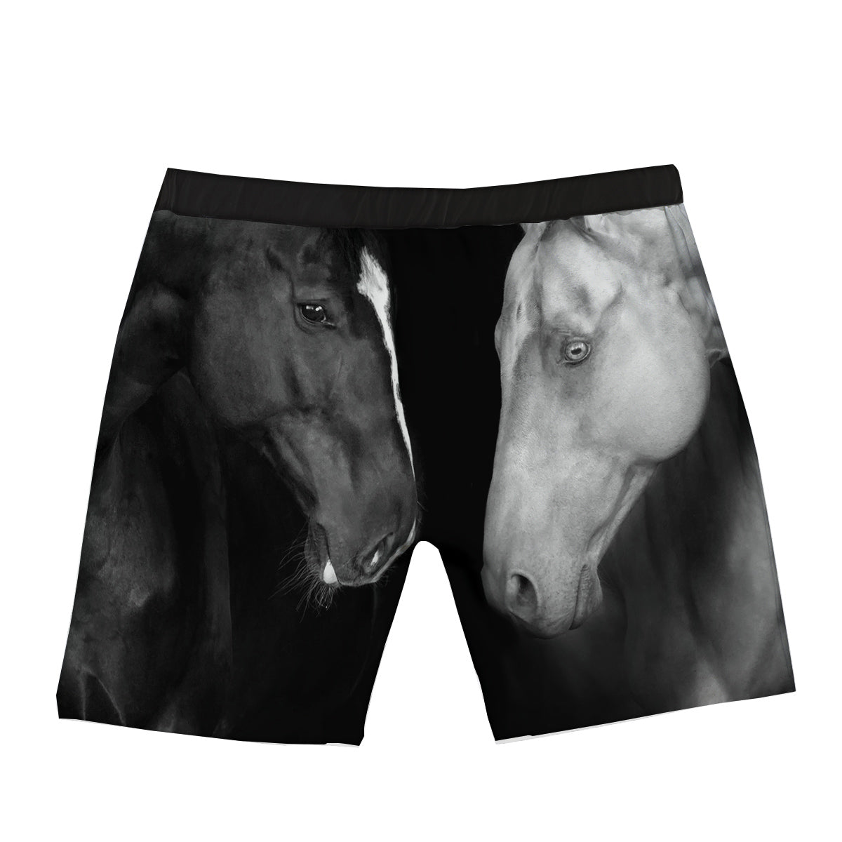 Portrait Couple Horses Print Boxer Briefs-grizzshop