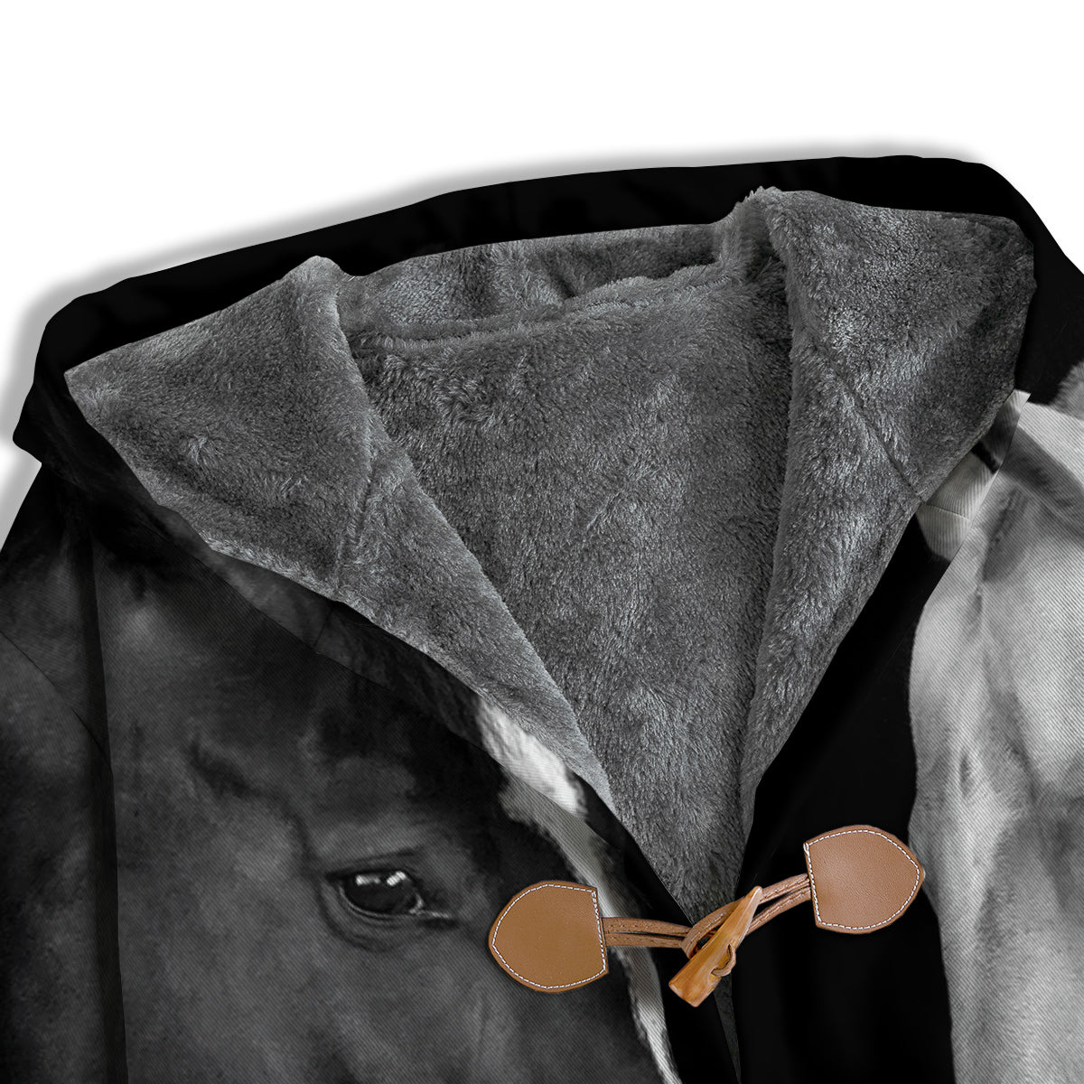 Portrait Couple Horses Print Men's Windbreaker Jacket-grizzshop