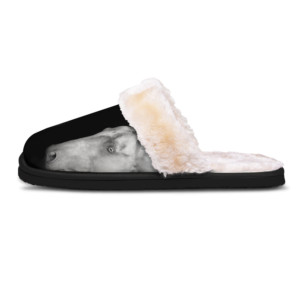 Portrait Couple Horses Print Slippers-grizzshop