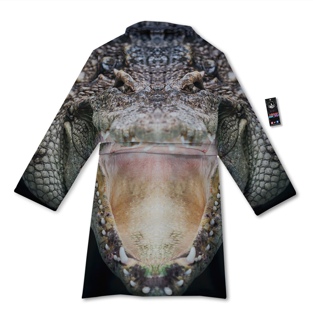 Portrait Crocodile Print Bathrobe-grizzshop