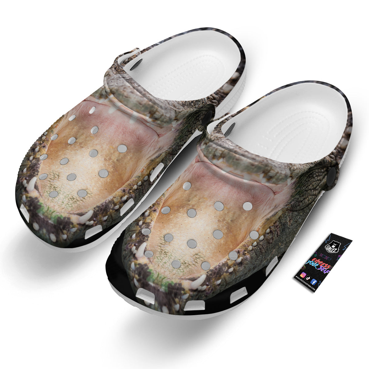 Portrait Crocodile Print Clog-grizzshop