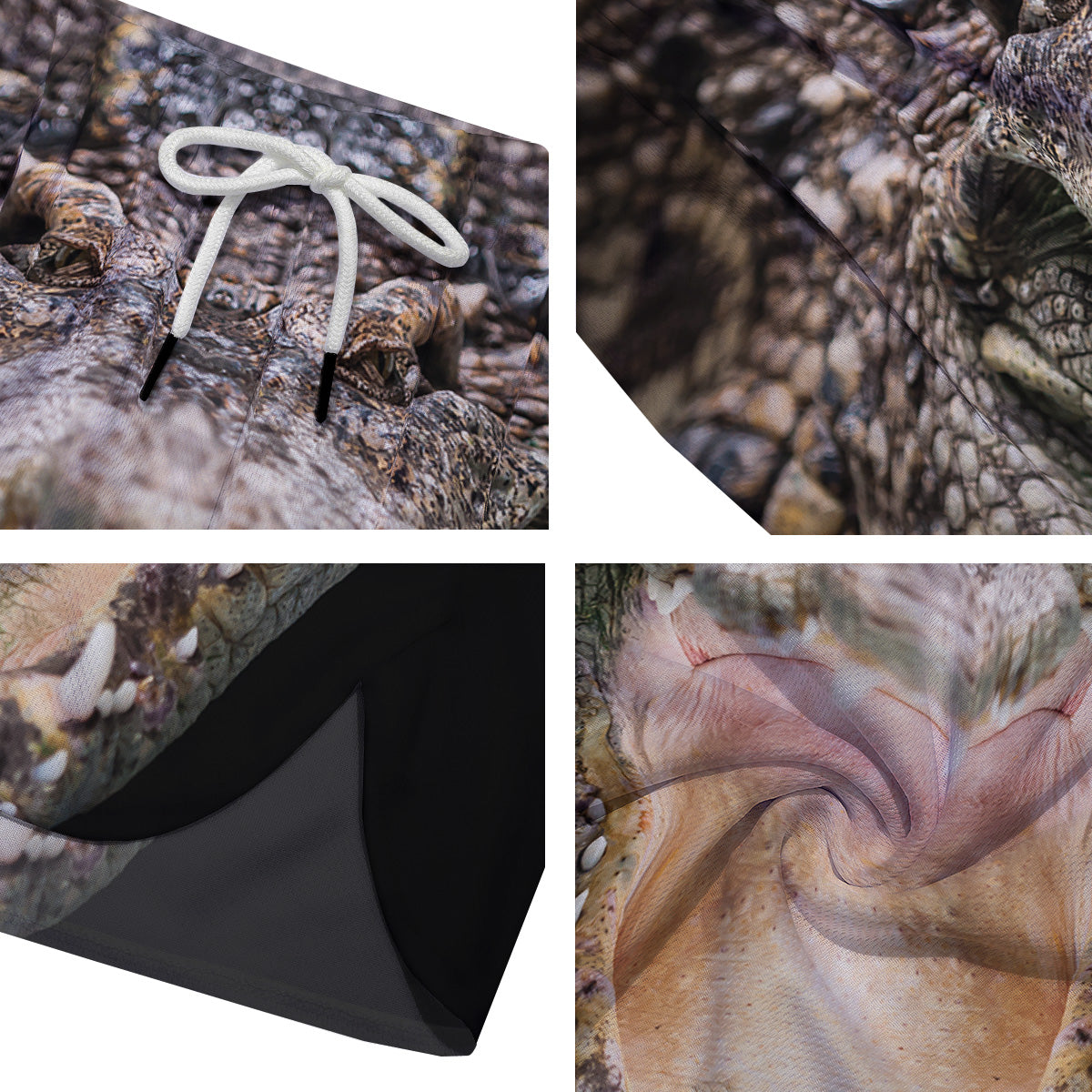Portrait Crocodile Print Men's Running Shorts-grizzshop