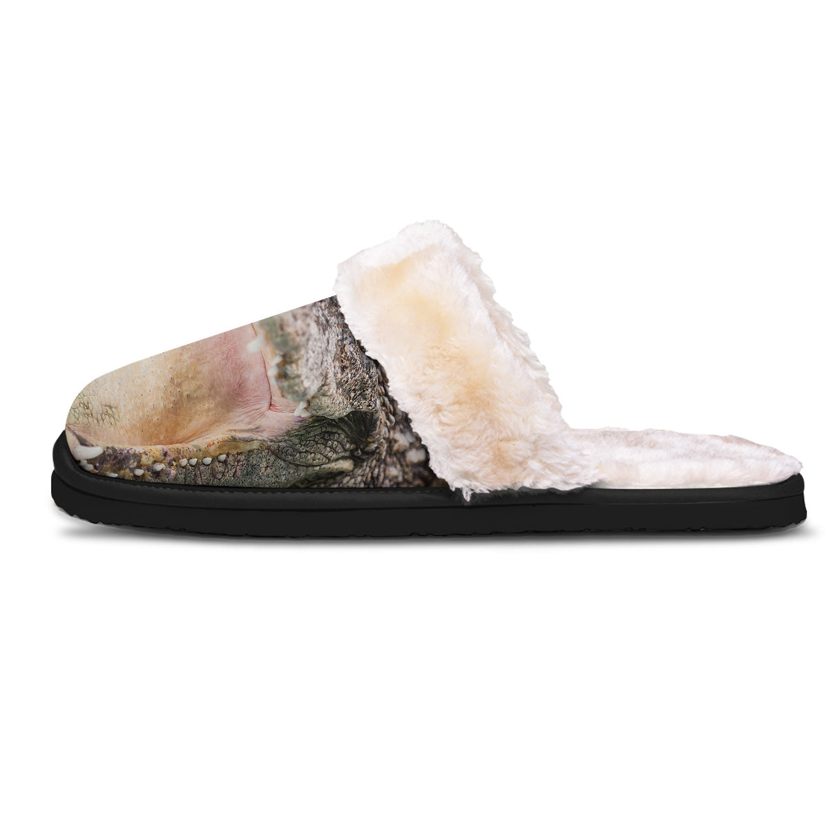 Portrait Crocodile Print Slippers-grizzshop