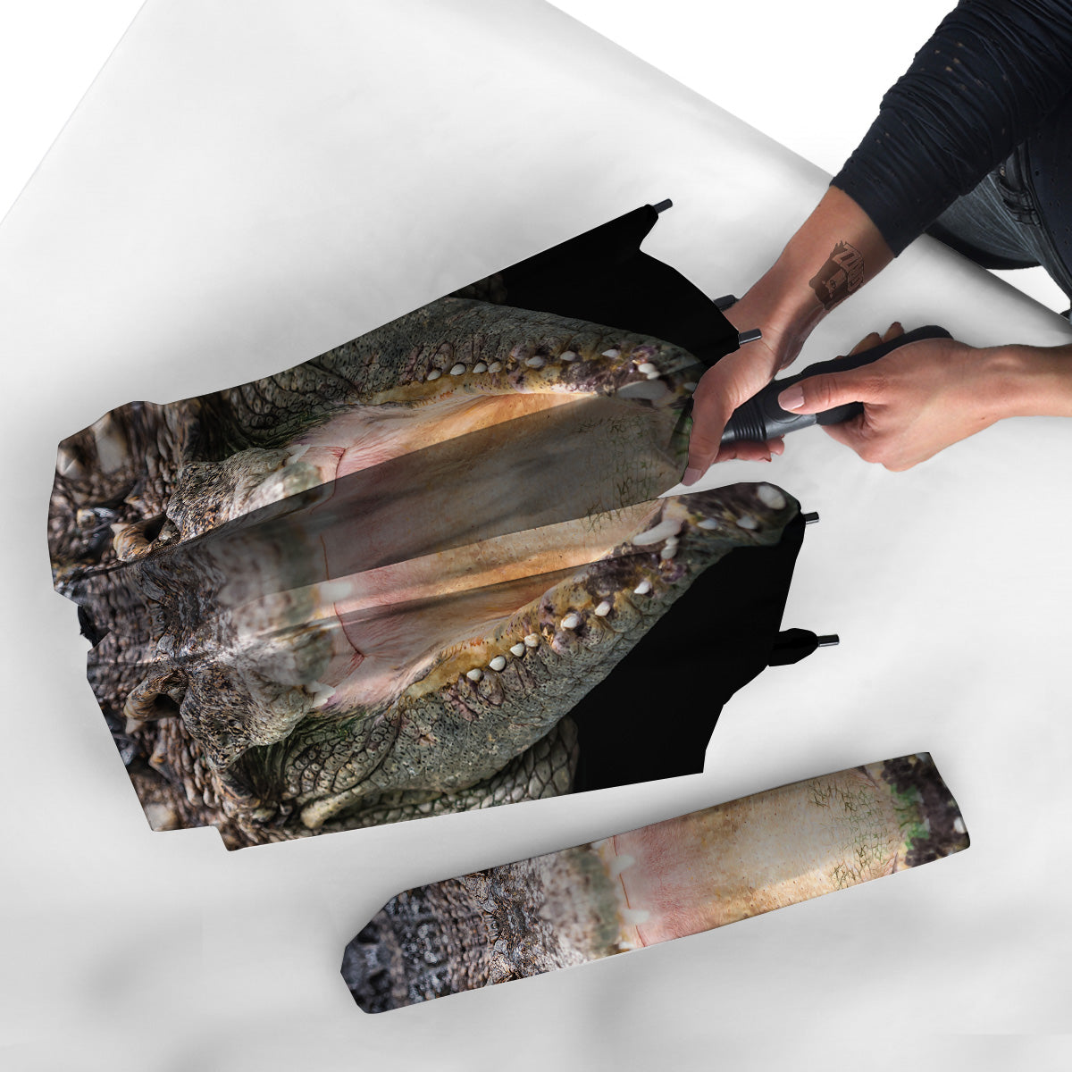 Portrait Crocodile Print Umbrella-grizzshop